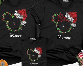 Disney Family Christmas Shirts, Mom Dad Baby Disney shirt, Christmas Disney Family Vacation tshirts, Christmas Gift, Mickey Minnie Christmas