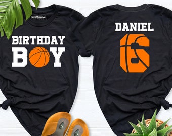 Boy Birthday shirt, Basketball birthday party shirt, Custom Age Birthday Shirt, basketball number outfit, personalized birthday boy shirt