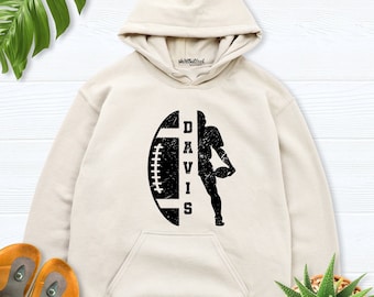 Personalized Football Sweatshirt, football long sleeve, Football Hoodie,Custom Football birthday Shirt, football dad shirt, football mom tee