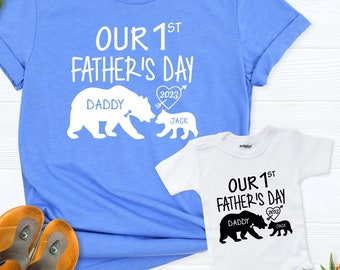 Camiseta para el primer día del padre, conjuntos para papá y bebé, camiseta a juego para el primer día del padre, camiseta para padre e hijo, camiseta para papá y yo, camiseta para papá y niño.