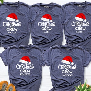 christmas crew name shirt, christmas crew shirt, personalized santa claus shirt, Santa squad shirt Family Christmas shirt custom santa shirt