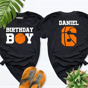 Boy Birthday shirt, Basketball birthday party shirt, Custom Age Birthday Shirt, basketball number outfit, personalized birthday boy shirt