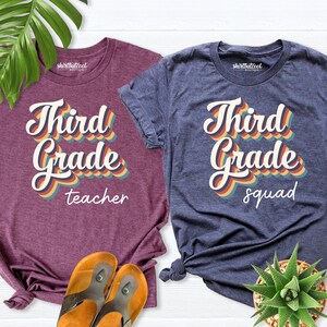 Third Grade Teacher Shirt, retro teacher grade shirt, 3rd Grade Squad Shirt, Teacher Shirt, Third Grade Teacher tees, Back to School shirt