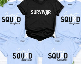 Lung Cancer Awareness shirt, Lung Cancer Month Shirt, Lung Cancer Warrior shirt, White Ribbon shirts, Personalized Lung Cancer Family Tshirt