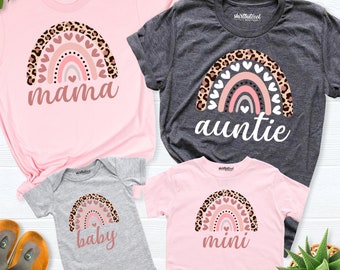 Mama Mini shirt, Mama and Baby Shirt, Personalized Rainbow Shirt, Mothers day Matching Shirt, mother day gift, auntie nana mimi grandma gift