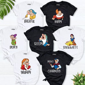 Disney Family Shirts, snow white and 7 dwarfs disney shirts, Disney Group shirts, Seven Dwarfs Shirts, disney Princess Shirt, Birthday Party