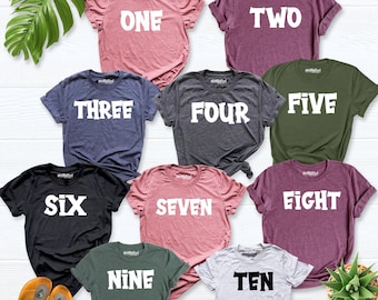 Custom Number Shirt,Birthday age Shirt, Number Shirt, Birthday party shirt, Sibling number Shirt, number Birthday shirt, numbered family tee
