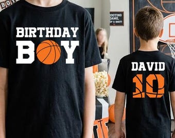 Birthday Boy shirt Basketball Boy Birthday Shirt Custom Name Age Birthday shirt Family Birthday shirts Basketball birthday Boy Party Tshirt