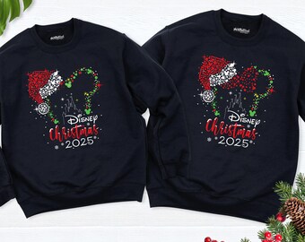 Disney Christmas hoodie sweatshirts, Disney family Christmas longsleeve, matching Disney Christmas shirts, 2026 Christmas Mickey party shirt