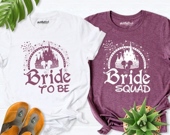 Disney bride squad Shirt,Disney bride to be shirt, Disney Bachelorette party shirts, Disney Wedding Shirts, Disney Bachelorette Vacation tee