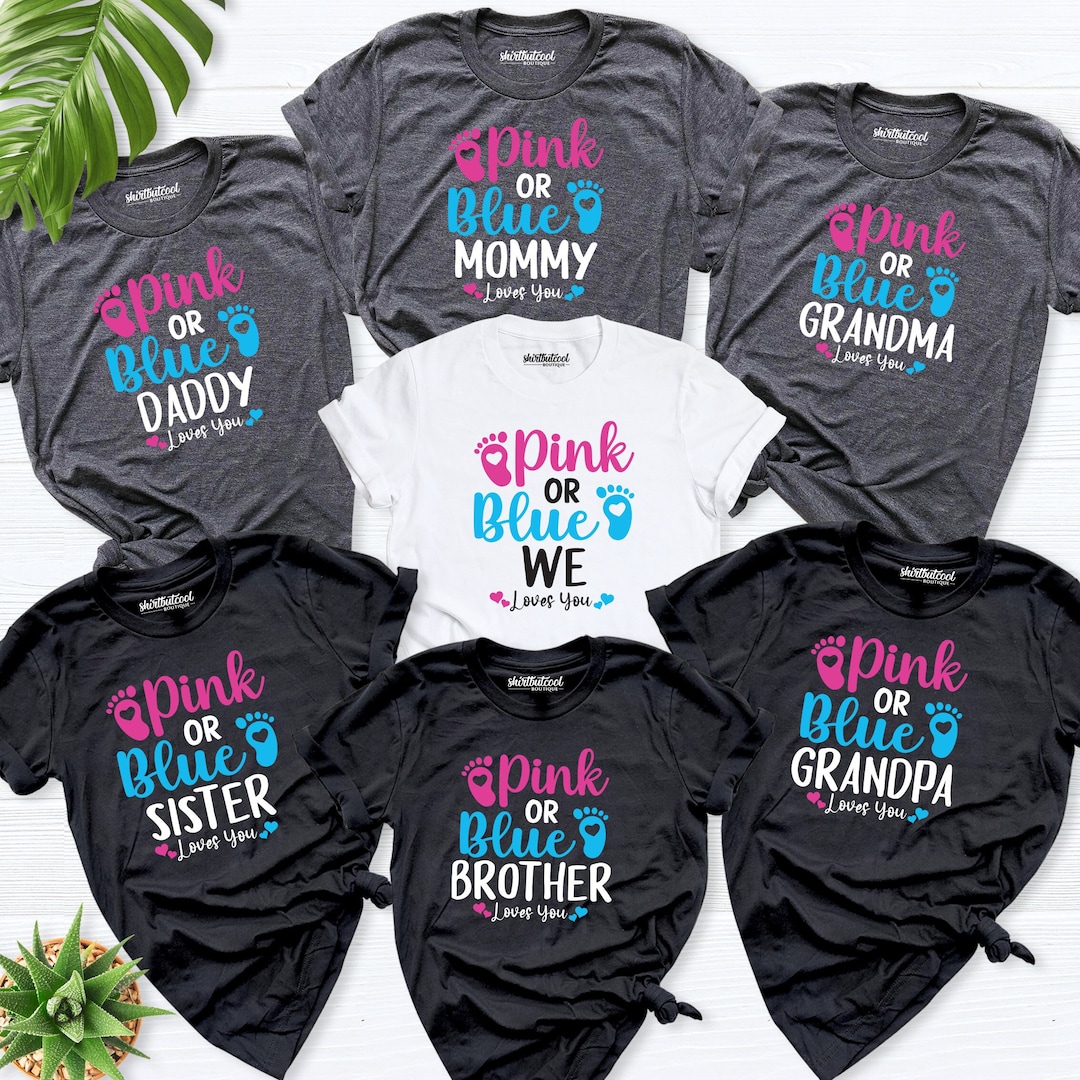 Gender Reveal Shirts, Grandparent Personalized Gender Reveal Tshirt ...