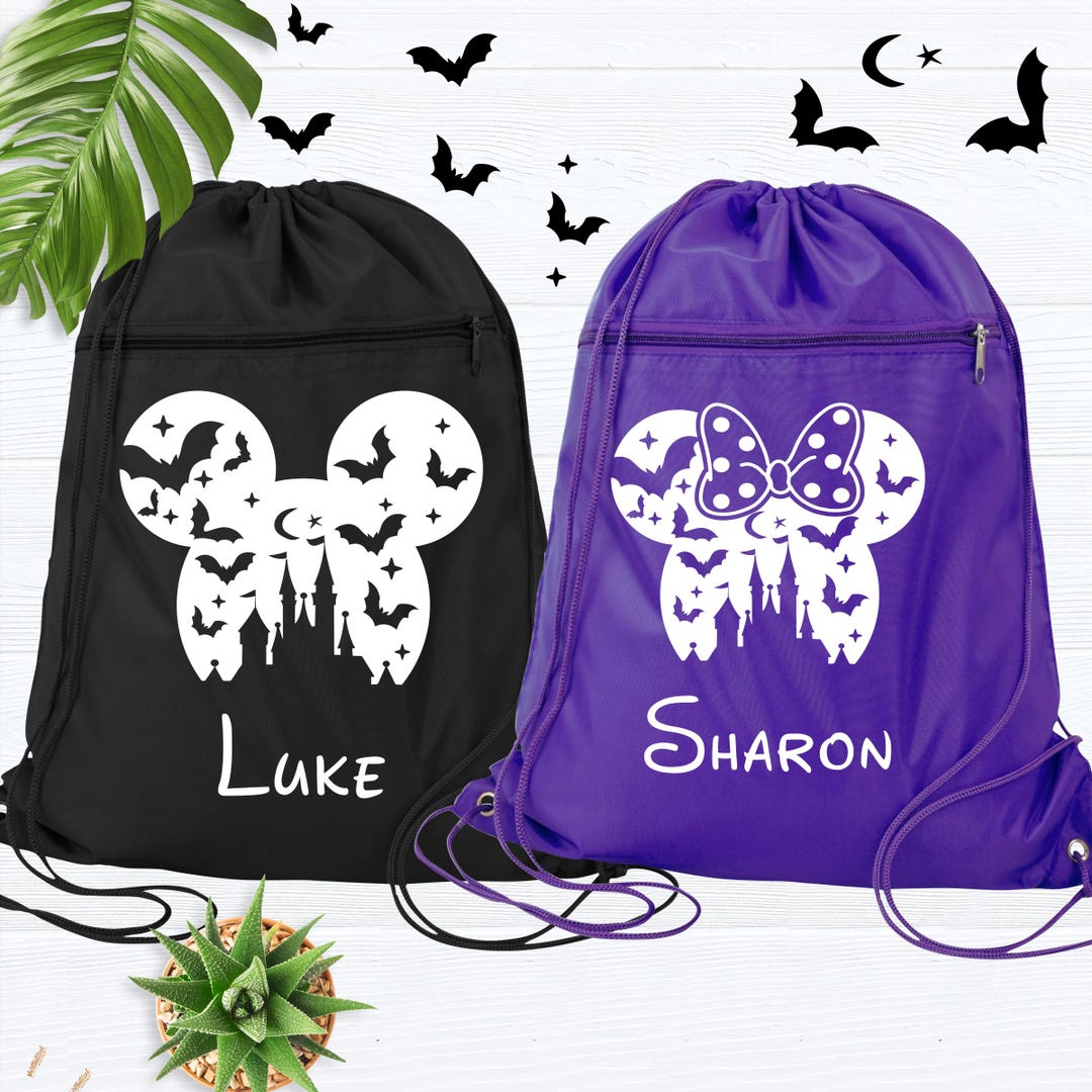 Disney Halloween Drawstring Bags, Custom Halloween Disney Trip Bag ...