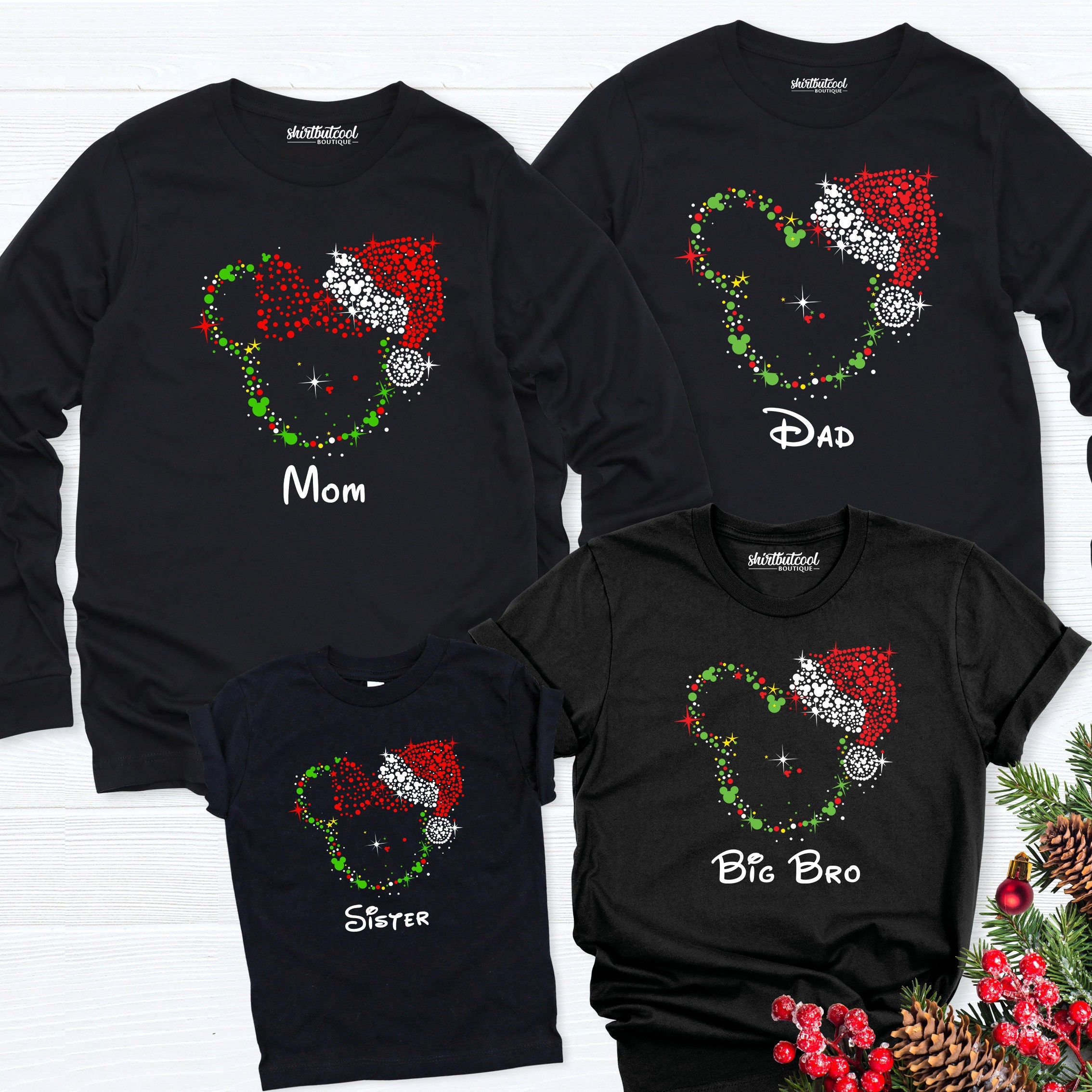 Disney Christmas longsleeve shirts, mickey minnie christmas party, family disney christmas shirt, christmas matching shirt, disney christmas