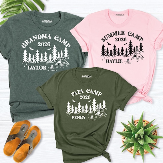custom camp shirt, 2026 summer camping shirt, Grandma Grandpa papa nana Grammy camp shirt, custom family camp shirt, Cousin camp crew shirts