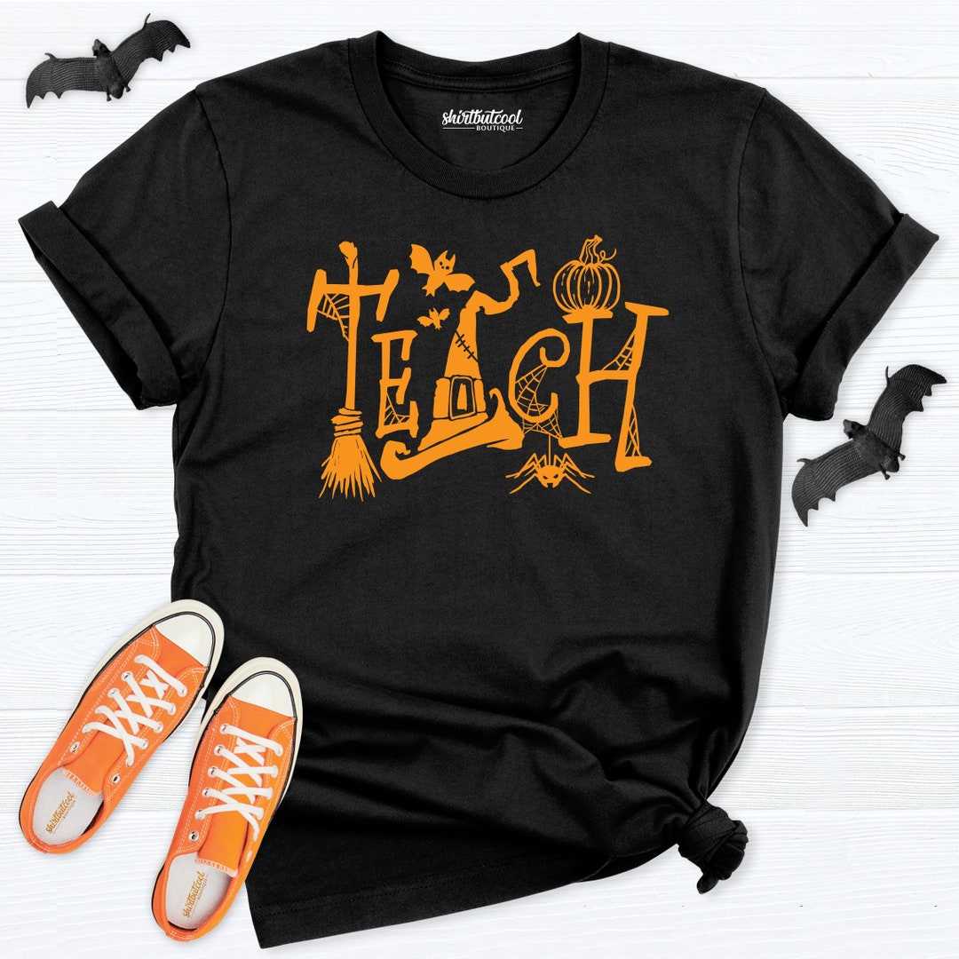 Halloween Teacher Fall Shirt Teacher Halloween Shirtteach - Etsy