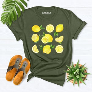 Lemon Shirt, Summer Lemon Shirt, Fruit Tshirt, Lemon gifts, Lemon shirt women, Lemon print shirt, Lemon Cottagecore shirt, Lemon shirt girl image 10