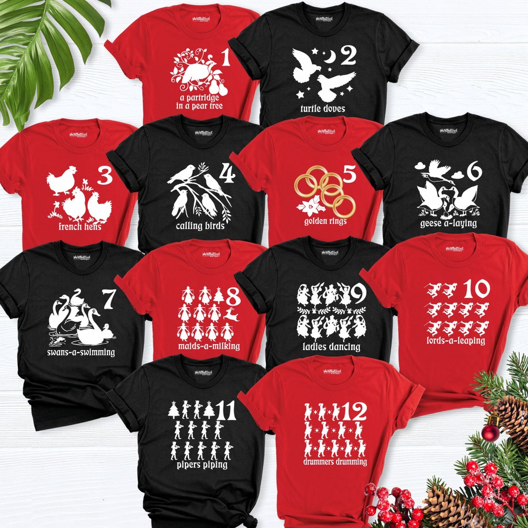 12 Days of Christmas Shirt, Christmas Family Group Shirt, 12 Days of