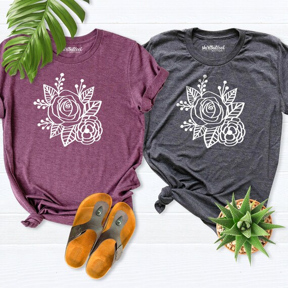Flower Shirt Women, Rose shirt, Cute Shirt Designs, Rose Spring tees, Rose Flower Shirt, Cute Gardening Shirt, Spring Shirt, Flower T-Shirt