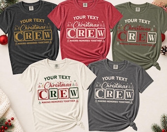 Camisetas navideñas Comfort Colors para toda la familia, camisetas navideñas a juego, camisetas navideñas retro para grupos, camisetas personalizadas para fiestas navideñas.