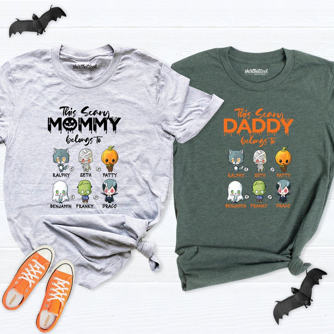 Halloween Mom Dad Matching Shirt Mommy With Kids Name Shirt - Etsy