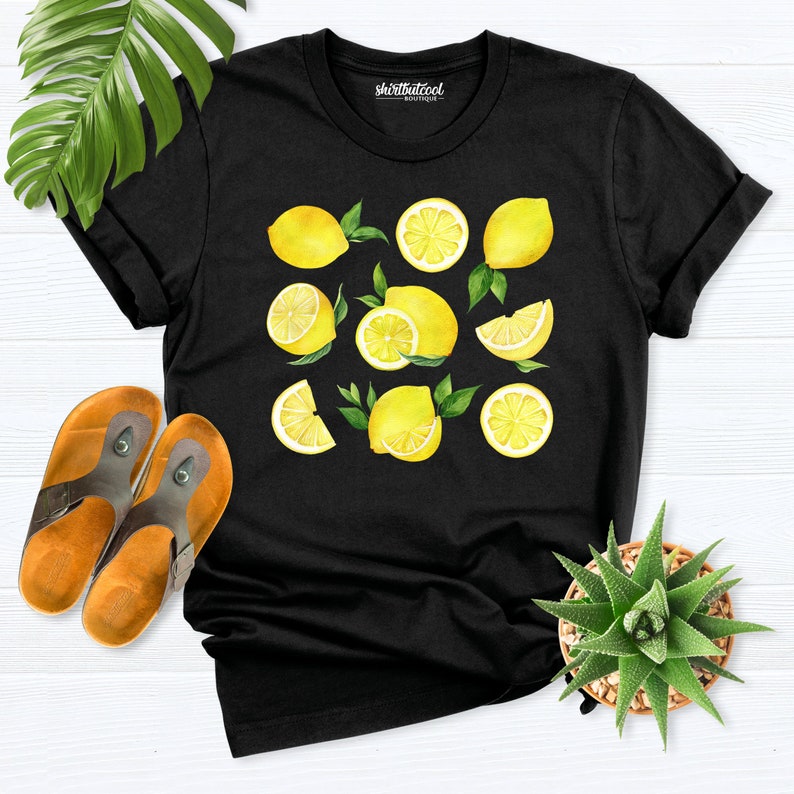 Lemon Shirt, Summer Lemon Shirt, Fruit Tshirt, Lemon gifts, Lemon shirt women, Lemon print shirt, Lemon Cottagecore shirt, Lemon shirt girl image 9