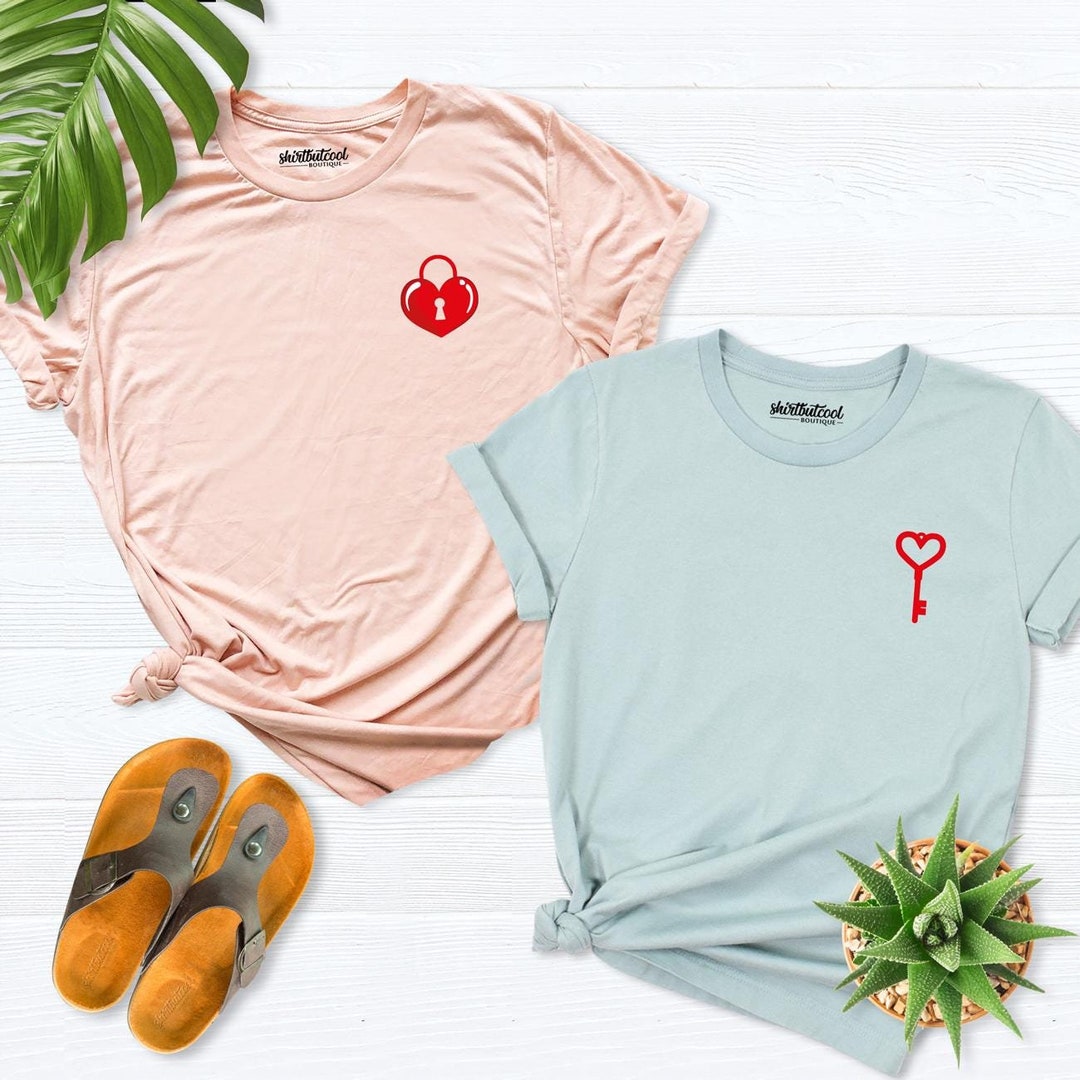 Funny Couple Valentines Day Shirt,heart Lock and Key Shirt, Matching ...