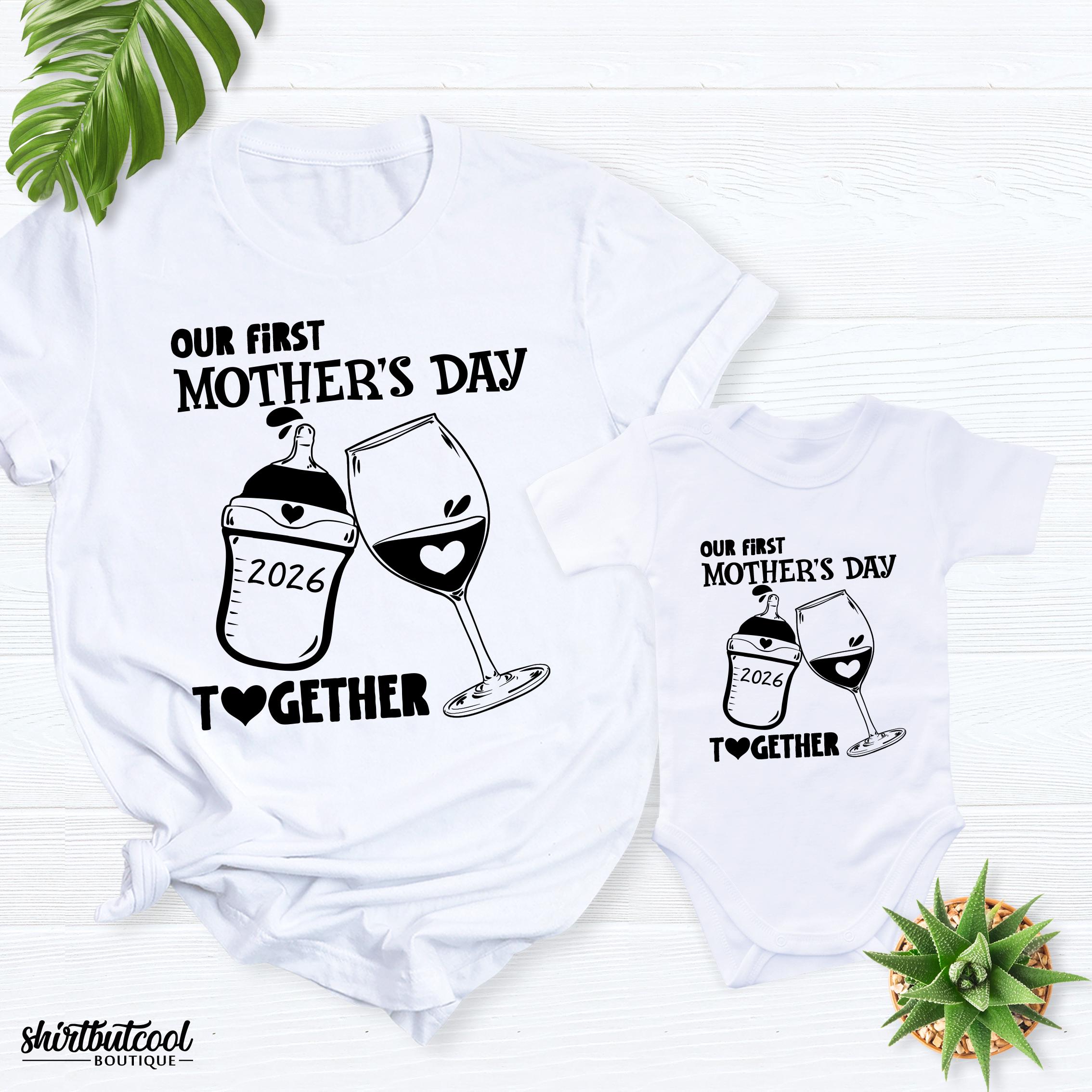 2026 First Mothers Day Matching Mom Baby Outfit, Our First Mothers