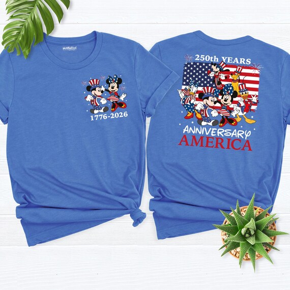 Disney America Shirt 4th Of July Tee, 250th Anniversary Shirt, Disney USA Flag Tee, Mickey USA Shirt, Independence Day Mickey Friends Tshirt