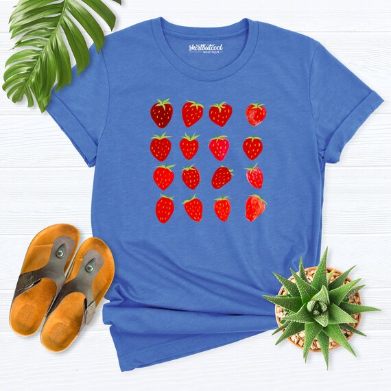 Strawberry Shirt,Summer Fruit Shirt, berry tshirt, Strawberry Print shirt, Kawaii Strawberry festival Shirt, berry lover tee,strawberry gift