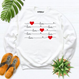 Letter Love Sweater, Valentine Sweatshirt, Heart Hoodie, Galentines Day Gift, Valentine Day Shirt, Women Valentine Gift, cute heart love tee