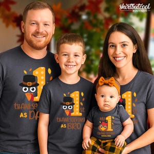 Thanksgiving family turkey shirt, mom dad baby thanksgiving shirt, First Thanksgiving shirt, Family custom shirt, Thanksgiving baby bodysuit