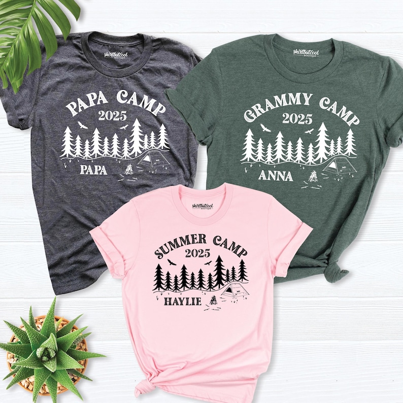 custom camp shirt, 2026 summer camping shirt, Grandma Grandpa papa nana Grammy camp shirt, custom family camp shirt, Cousin camp crew shirts afbeelding 9