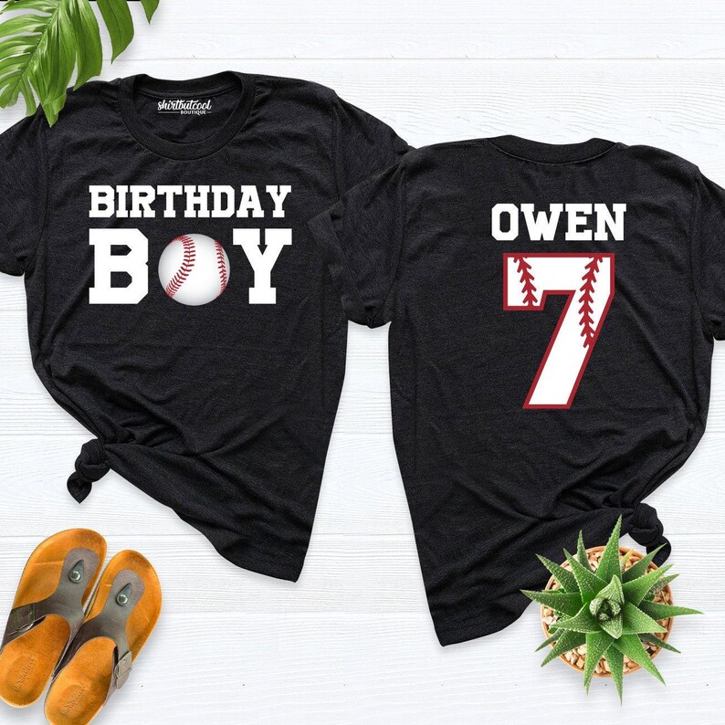 Camiseta de cumpleaños de béisbol, camiseta de cumpleaños para niño, camiseta para fiesta de cumpleaños de béisbol, camiseta de cumpleaños personalizada con nombre y edad, camisetas de cumpleaños personalizadas para niño