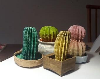 origami potted cactus