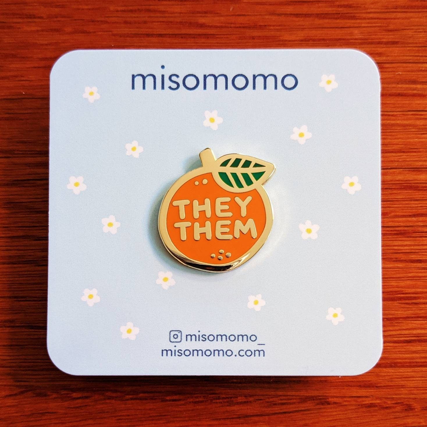 Pronoun Orange Pin - they/them