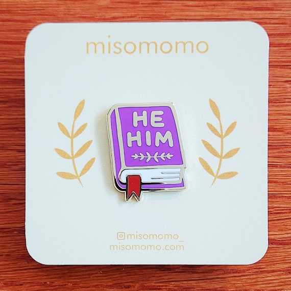 Buy Pronoun Book Pin - He/him Online in India - Etsy