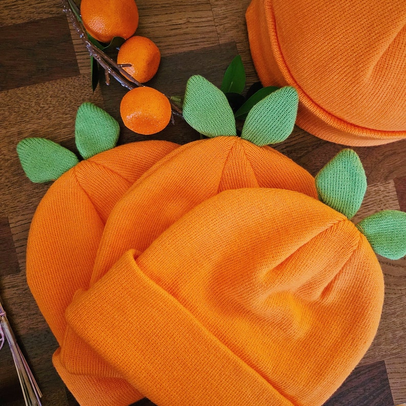 Bonnet feuille de pousse orange image 4