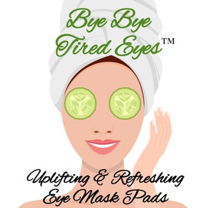 BYE BYE Tired Eyes- Organic Nourishing and Replenishing Cucumber Eye Mask Pads 1 Pair