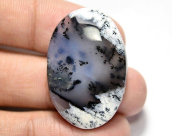 Top Quality Natural Australian Dendritic Opal Pear Shape Cabochon Loose Gemstone For Jewelry Making Size Size 33x22x5 mm 38 Ct.