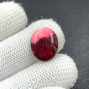 Rote Rosen Dahlie Cabochon oval...16x13x3 mm...5 Cts...A#O1293
