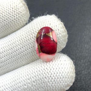 Rote Rosen Dahlie Cabochon oval...16x10x3mm...5 Cts...A#O1295