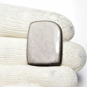 Cabujón de obsidiana plateada... Cabujón de forma libre... 24x20x5mm... 21Cts... #i3061