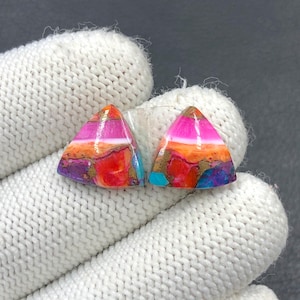Paire de cabochons turquoise mohave rose de l'Arizona... billion de cabochons... 14 x 14 x 14 x 4 mm... 10 carats... A#N4491