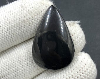 Shungite Cabochon...Pear Cabochon...31x20x5 mm...21 Cts...A#N6543