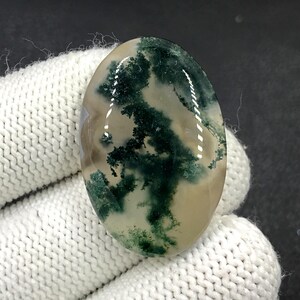 Cabochon van mosagaat... Ovale cabochon... 34 x 23 x 6 mm... 35 kts... A#N9040