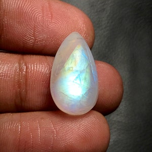 White Rainbow Moonstone Cabochon...Pear Cabochon...21x12x8 mm...16 Cts...A#L6200