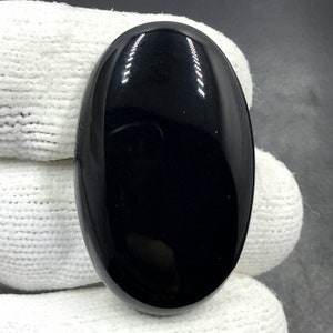 Black Onyx Cabochon....Oval Cabochon...35x22x7mm...41Cts...#i5602