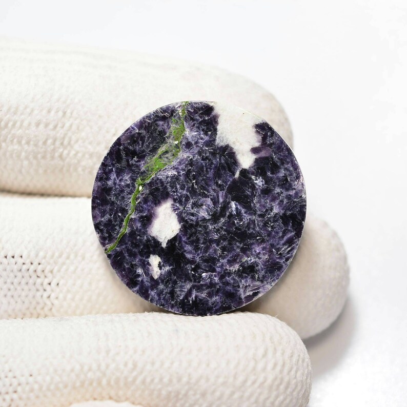Lilac Lepidolite Cabochon...Purple Lepidolite Cabochons...Round Cabochon...19x4 mm...15 Cts...#H3586