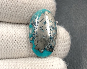 Morenci Turquoise Cabochon...Oval Cabochon...23x13x4 mm...12 Cts...A#M6202