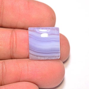 Cabochon d'agate en dentelle bleue... Cabochon de coussin... 15 x 14 x 6 mm... 12 Cts... A#N5048